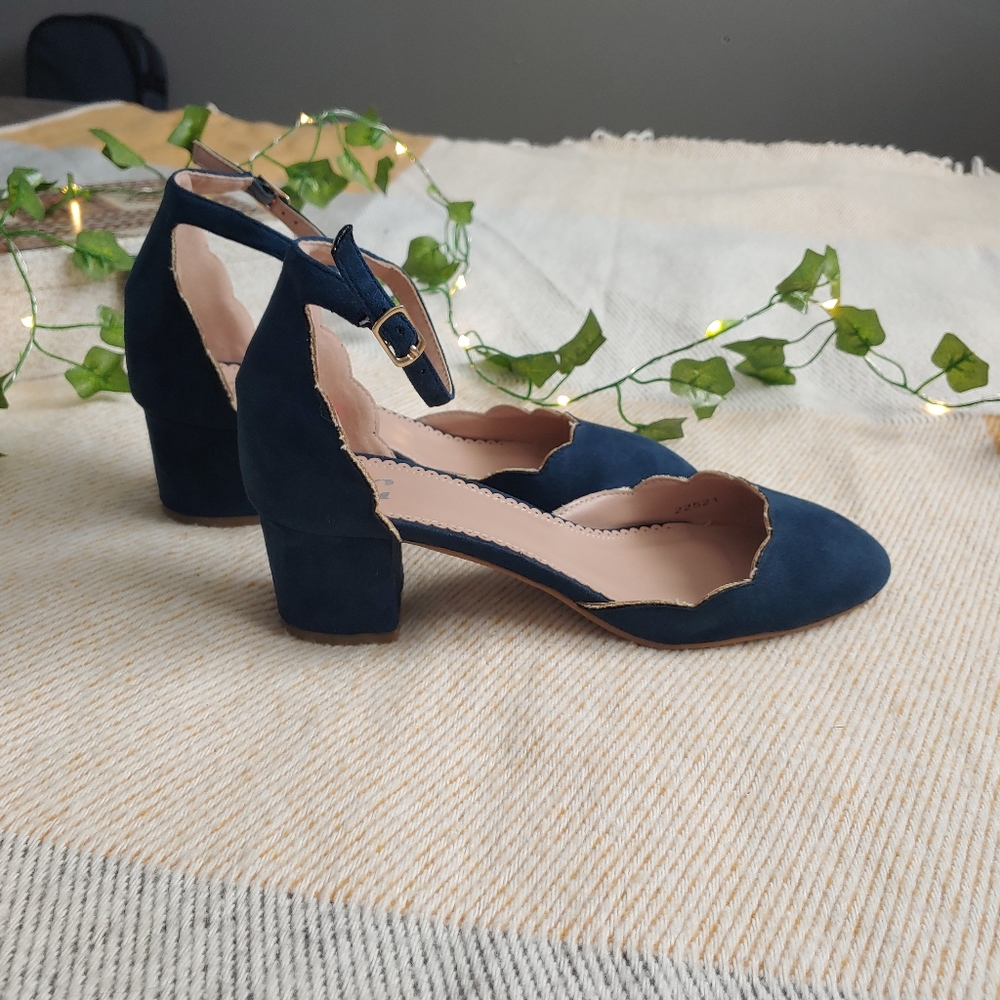 Scalloped Block Heels